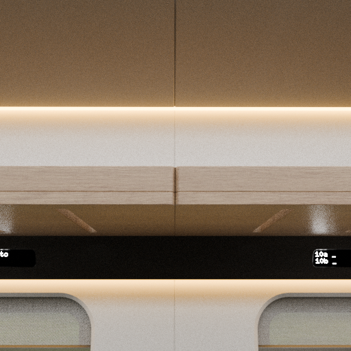 Mood lighting on the luggage racks