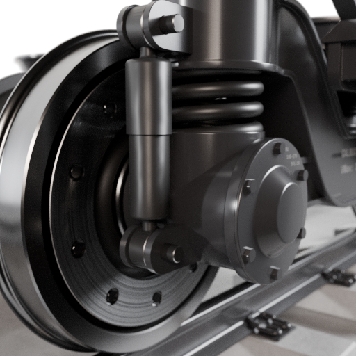 Spring suspension connecting bogie and axle bearing