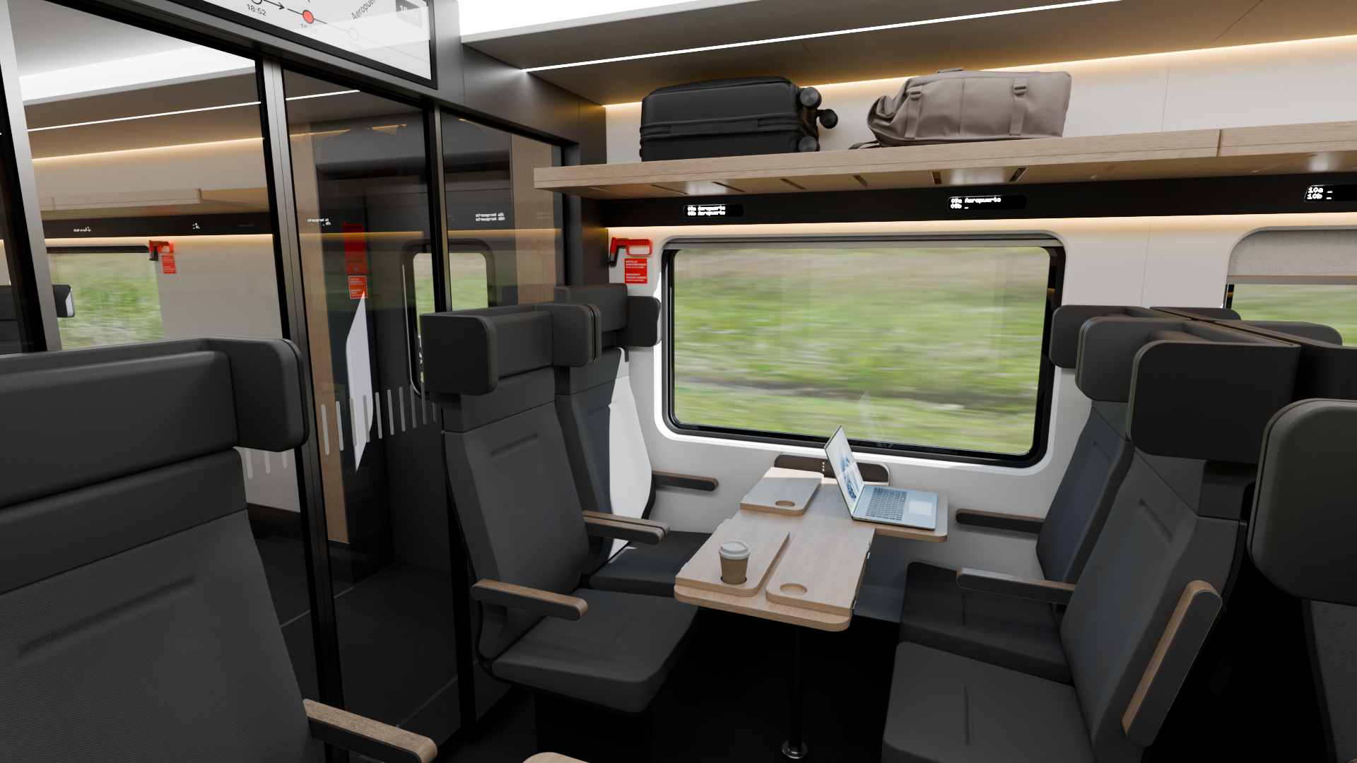 4 seats in studio class with placeholder objects