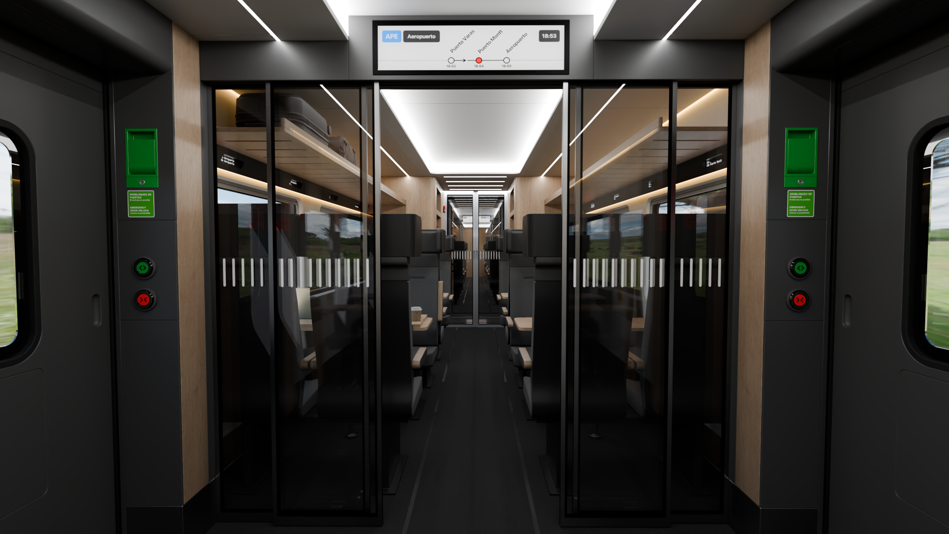 Vestibule area of the studio class with a view into the seating section